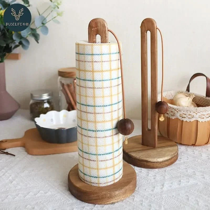 Kitchen Towel Holder Solid Wood Space-Saving