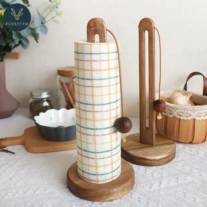 Kitchen Towel Holder Solid Wood Space-Saving