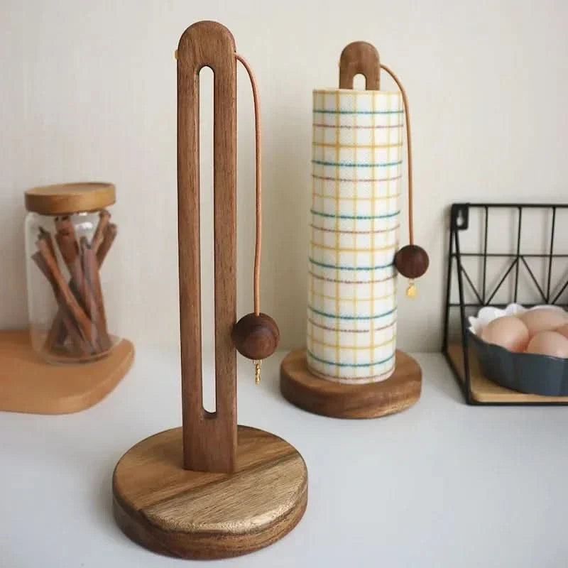 Kitchen Towel Holder Solid Wood Space-Saving