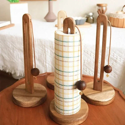 Kitchen Towel Holder Solid Wood Space-Saving