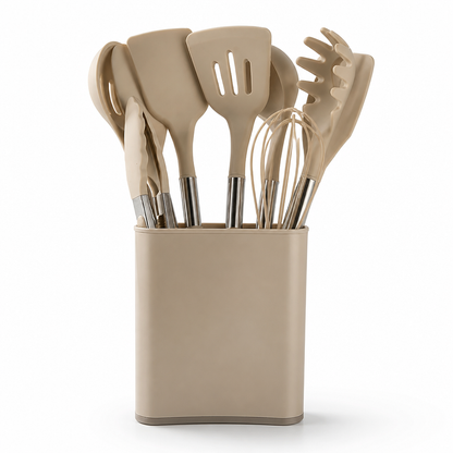 Kitchen Utensil Set 13-Piece Silicone Heat-Resistant Dishwasher-Safe