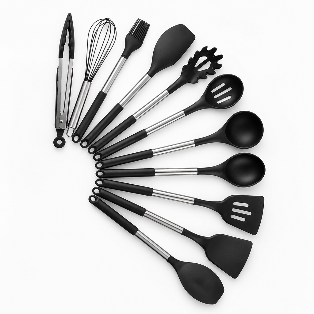 Kitchen Utensil Set 13-Piece Silicone Heat-Resistant Dishwasher-Safe