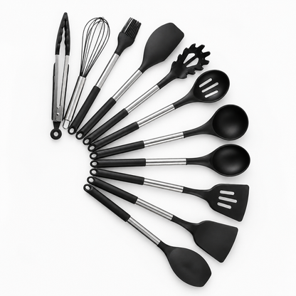 Kitchen Utensil Set 13-Piece Silicone Heat-Resistant Dishwasher-Safe