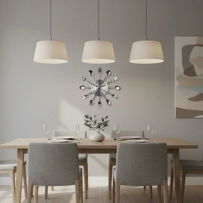 Kitchen Wall Clock Cutlery-Inspired Open Metal Silent Movement