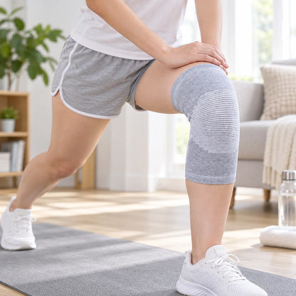Knee Compression Sleeve Bamboo Fabric Breathable Flexible Support