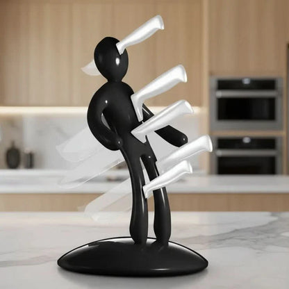 Knife Holder Stainless Steel Sculptural Space-Saving Design