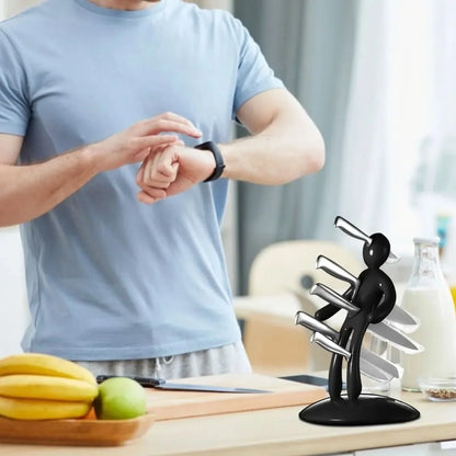 Knife Holder Stainless Steel Sculptural Space-Saving Design