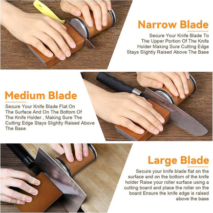 Knife Sharpener Diamond Roller Ceramic Honing Wheel Magnetic Angle Guide