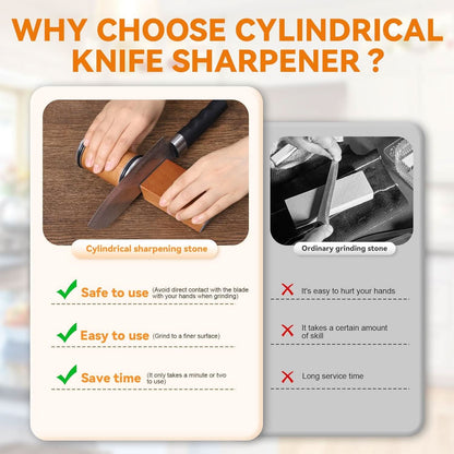 Knife Sharpener Diamond Roller Ceramic Honing Wheel Magnetic Angle Guide