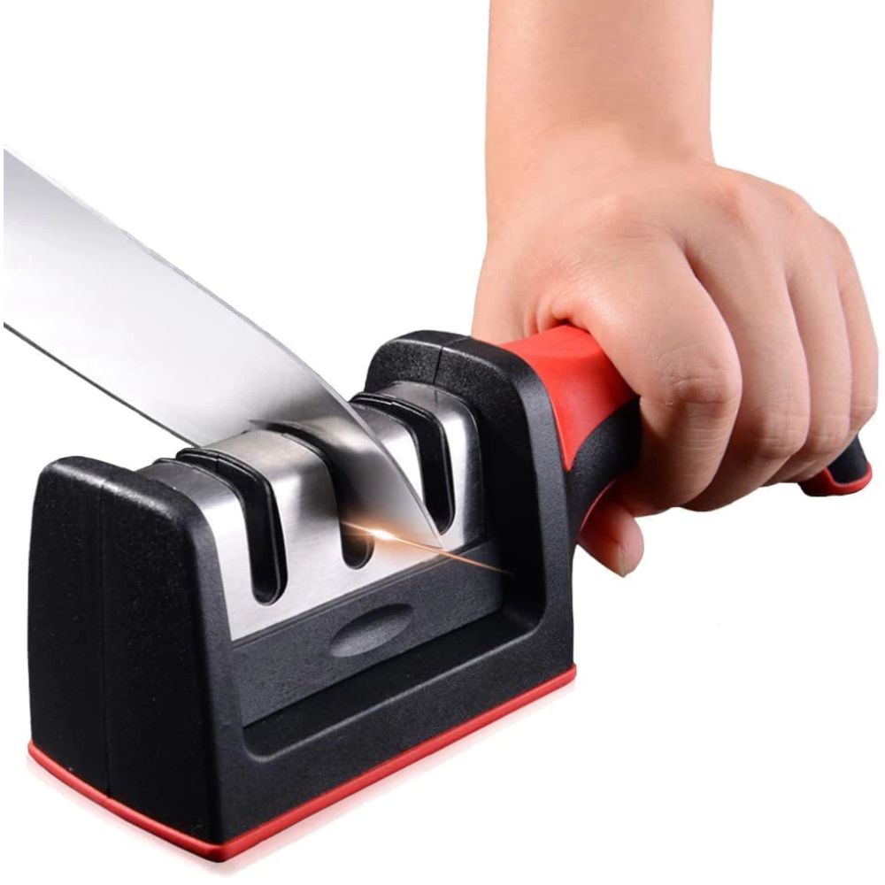 Knife Sharpener Multi-Stage Tungsten & Ceramic Non-Slip Base