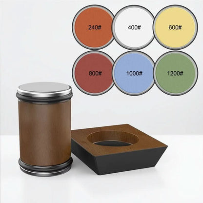 Knife Sharpener Rolling Diamond Wheel 600-Grit Solid Wood Base