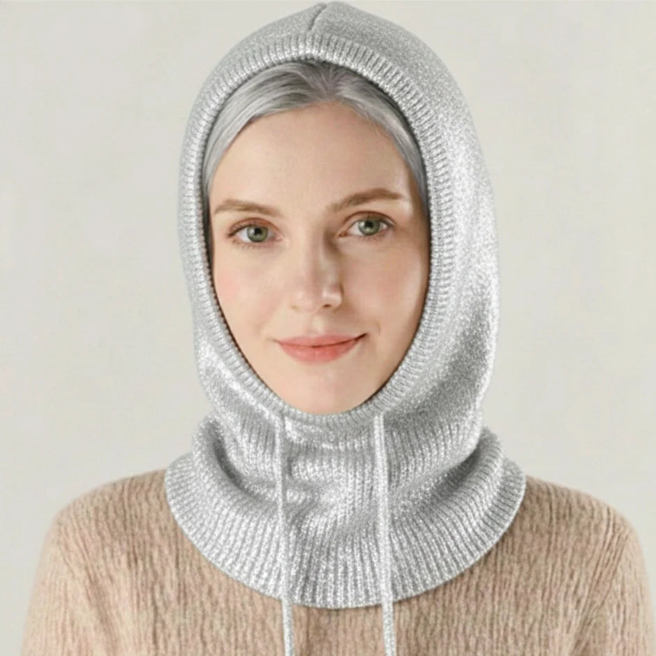 Knit Beanie Cashmere Blend Adjustable Drawstring