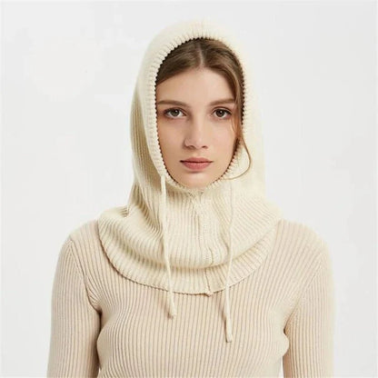 Knit Beanie Cashmere Blend Adjustable Drawstring