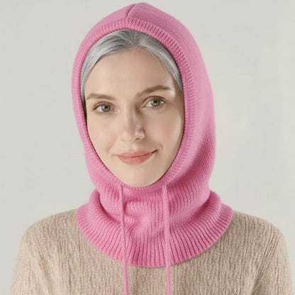 Knit Beanie Cashmere Blend Adjustable Drawstring