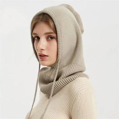 Knit Beanie Cashmere Blend Adjustable Drawstring