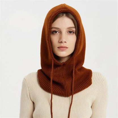 Knit Beanie Cashmere Blend Adjustable Drawstring