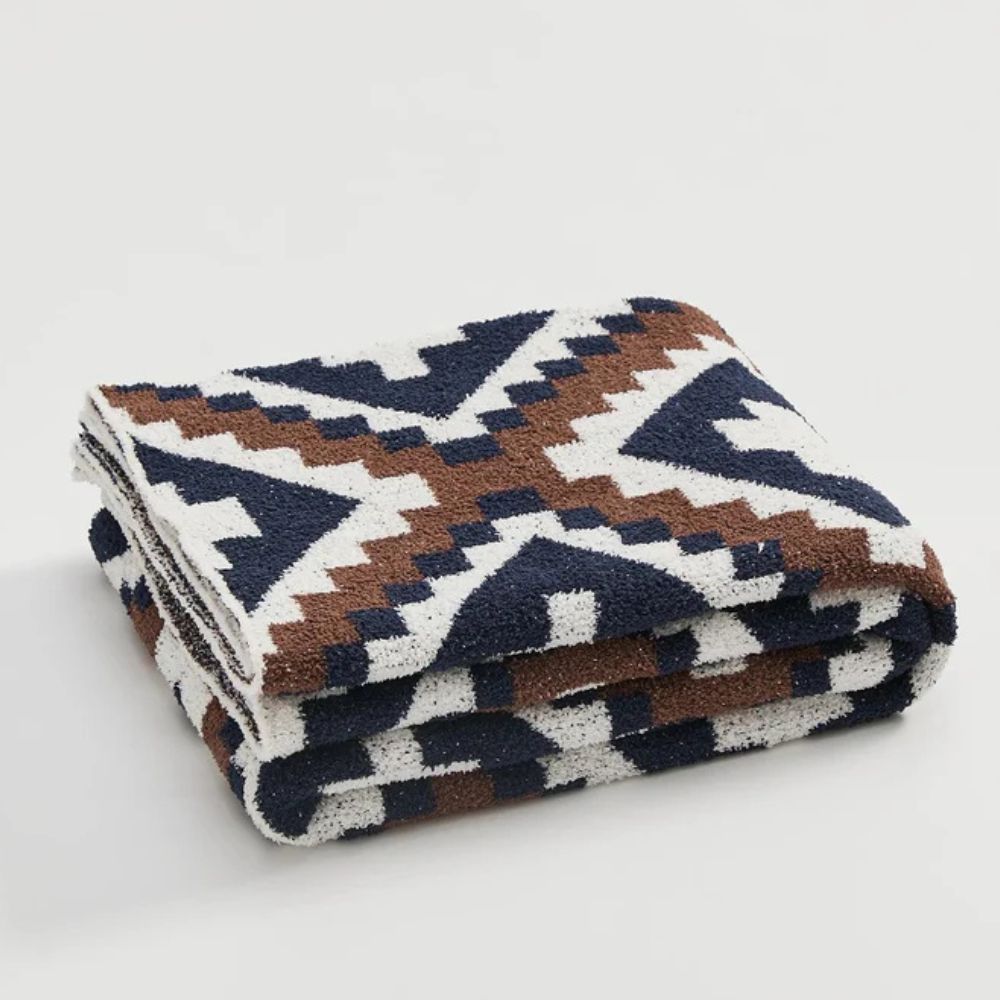 Knit Throw Blanket Premium Cotton Jacquard 51 x 63
