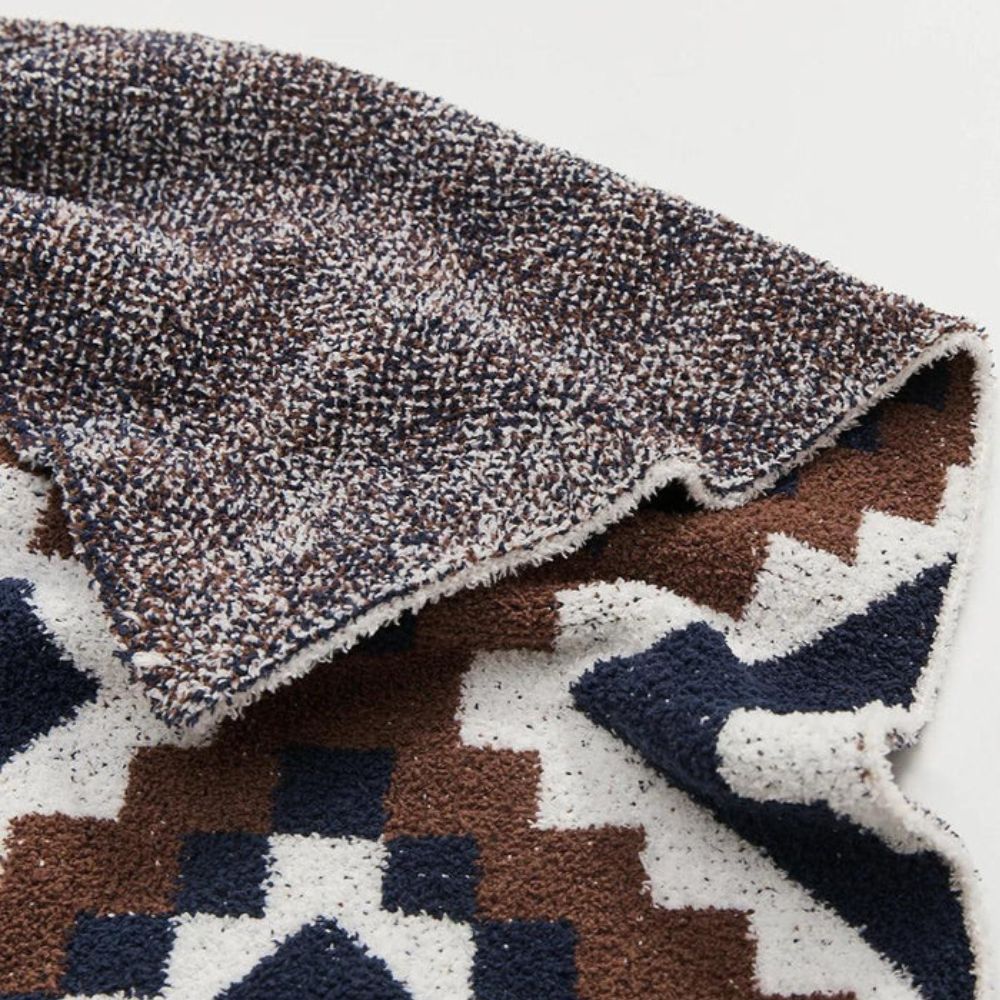 Knit Throw Blanket Premium Cotton Jacquard 51 x 63