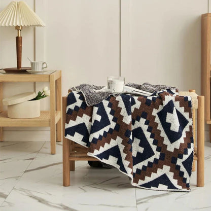 Knit Throw Blanket Premium Cotton Jacquard 51 x 63
