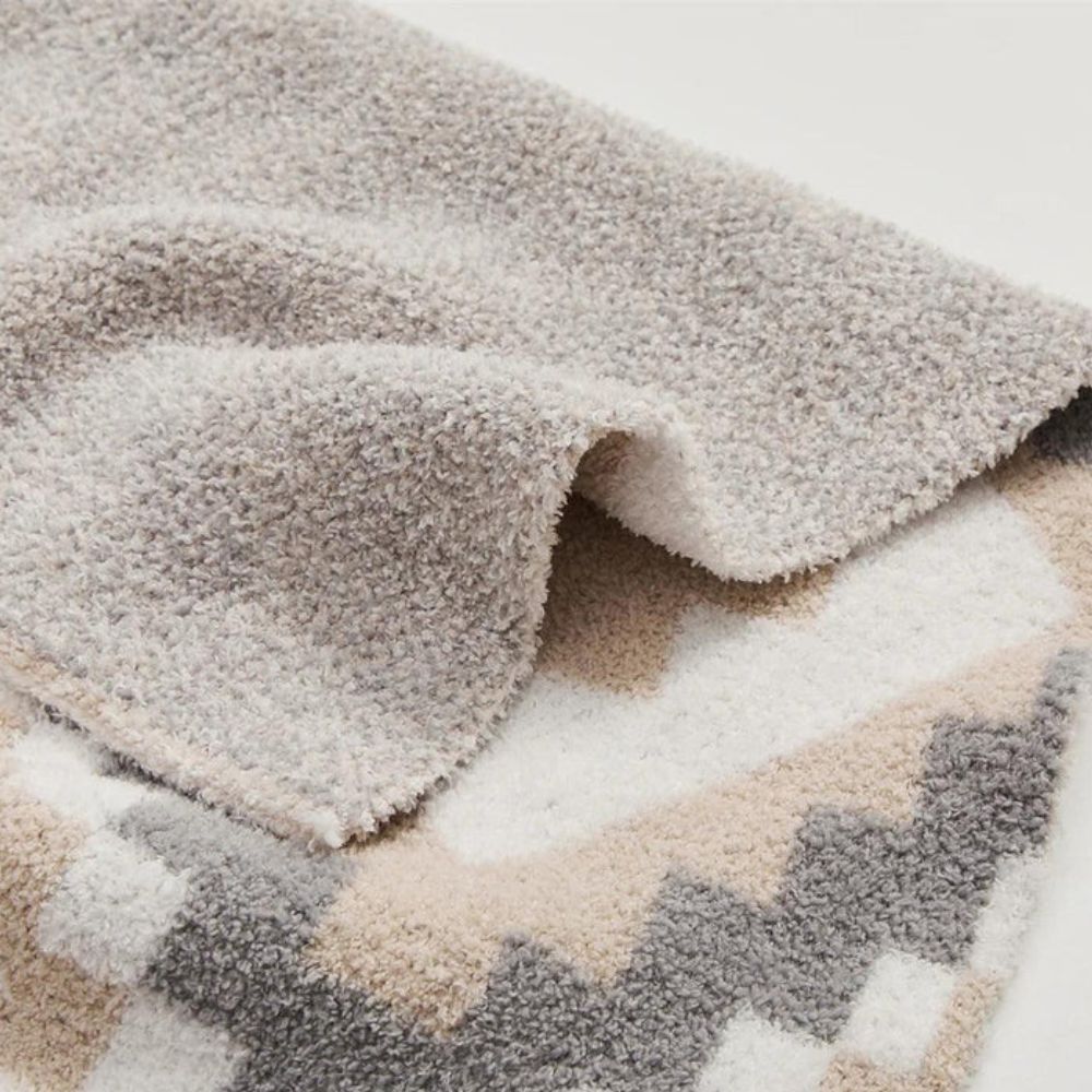 Knit Throw Blanket Premium Cotton Jacquard 51 x 63