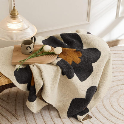 Knitted Blanket Floral Pattern All-Season & Breathable
