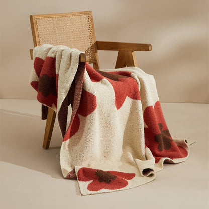 Knitted Blanket Floral Pattern All-Season & Breathable