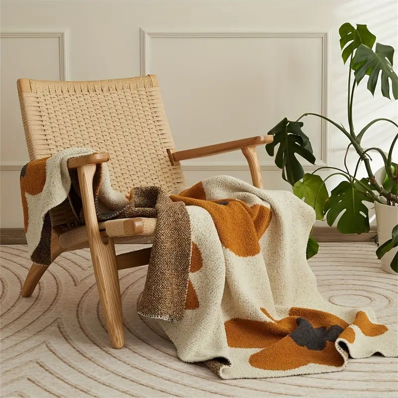 Knitted Blanket Floral Pattern All-Season & Breathable