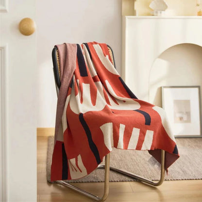 Knitted Throw Blanket 100% Cotton Lightweight 51 x 63
