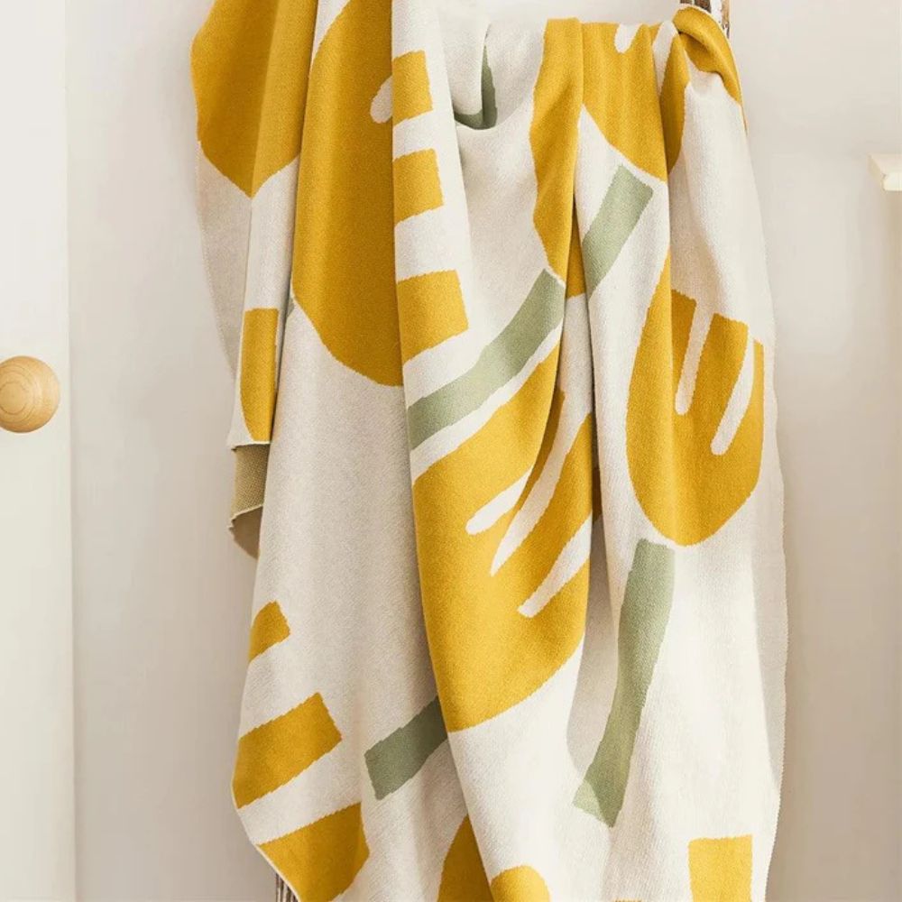 Knitted Throw Blanket 100% Cotton Lightweight 51 x 63