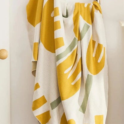 Knitted Throw Blanket 100% Cotton Lightweight 51 x 63