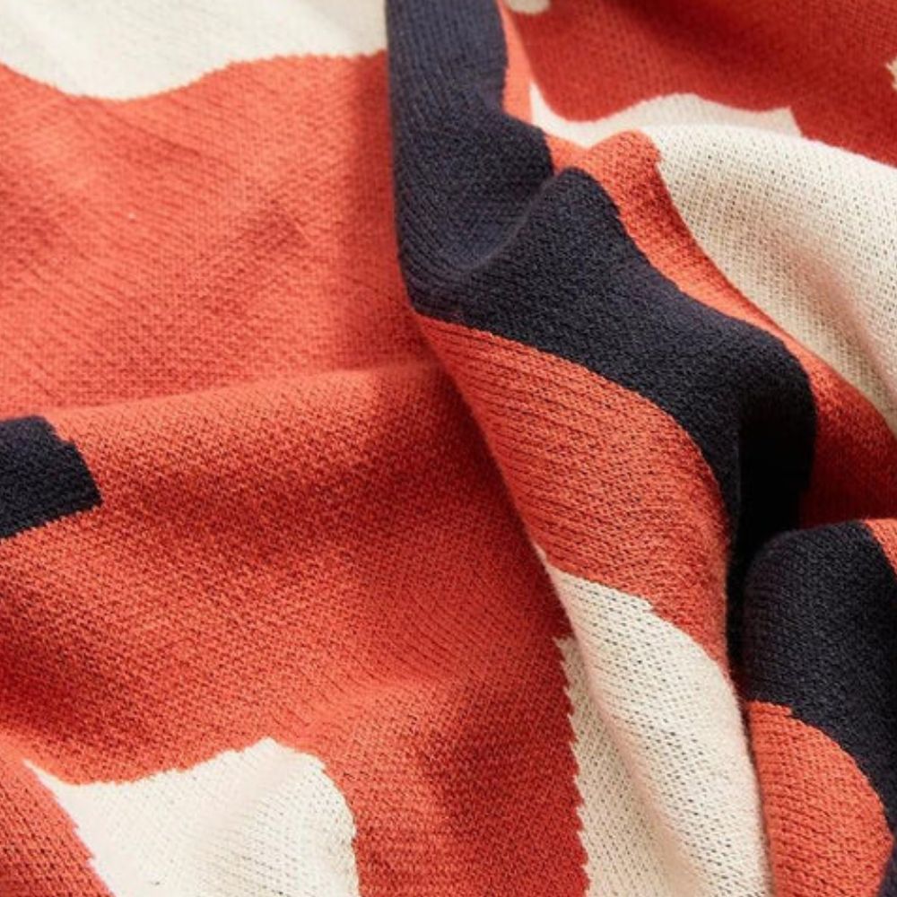 Knitted Throw Blanket 100% Cotton Lightweight 51 x 63