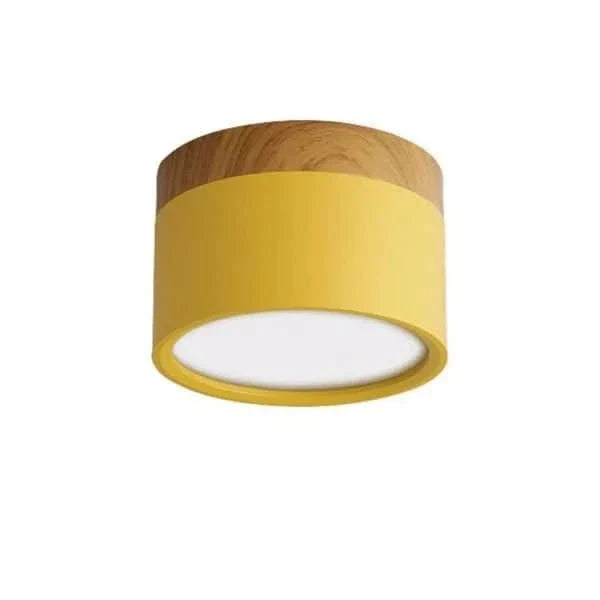 LED Ceiling Light Dimmable Aluminum Wood Design