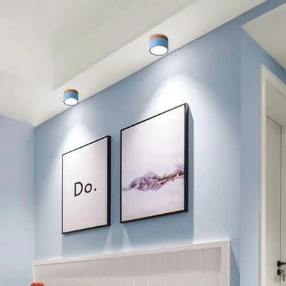 LED Ceiling Light Dimmable Aluminum Wood Design