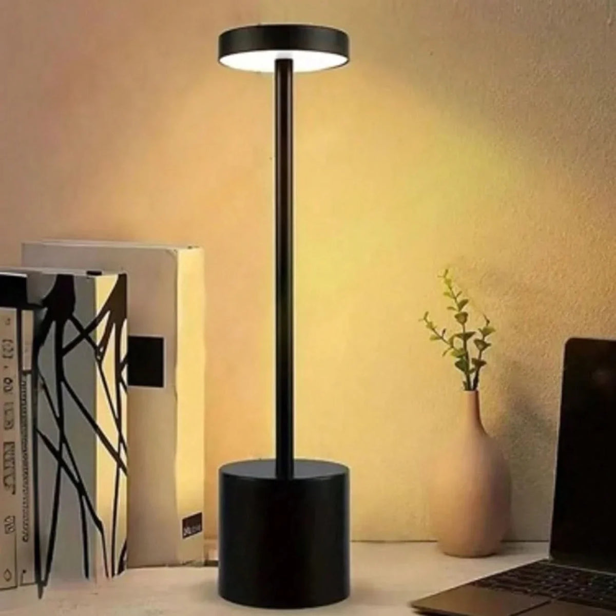 LED Desk Lamp Dimmable Flame Effect Rechargeable