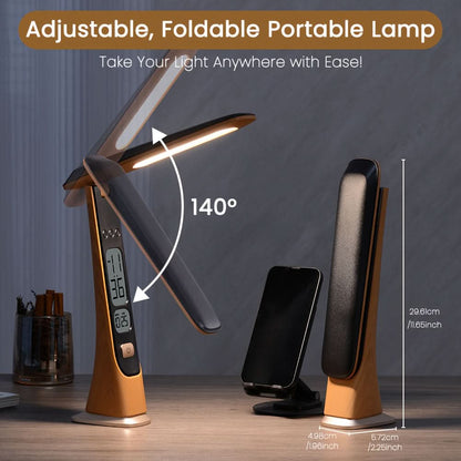 LED Desk Lamp Foldable Rechargeable Adjustable Brightness