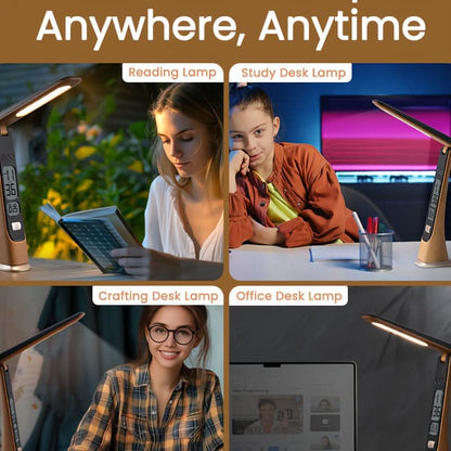 LED Desk Lamp Foldable Rechargeable Adjustable Brightness