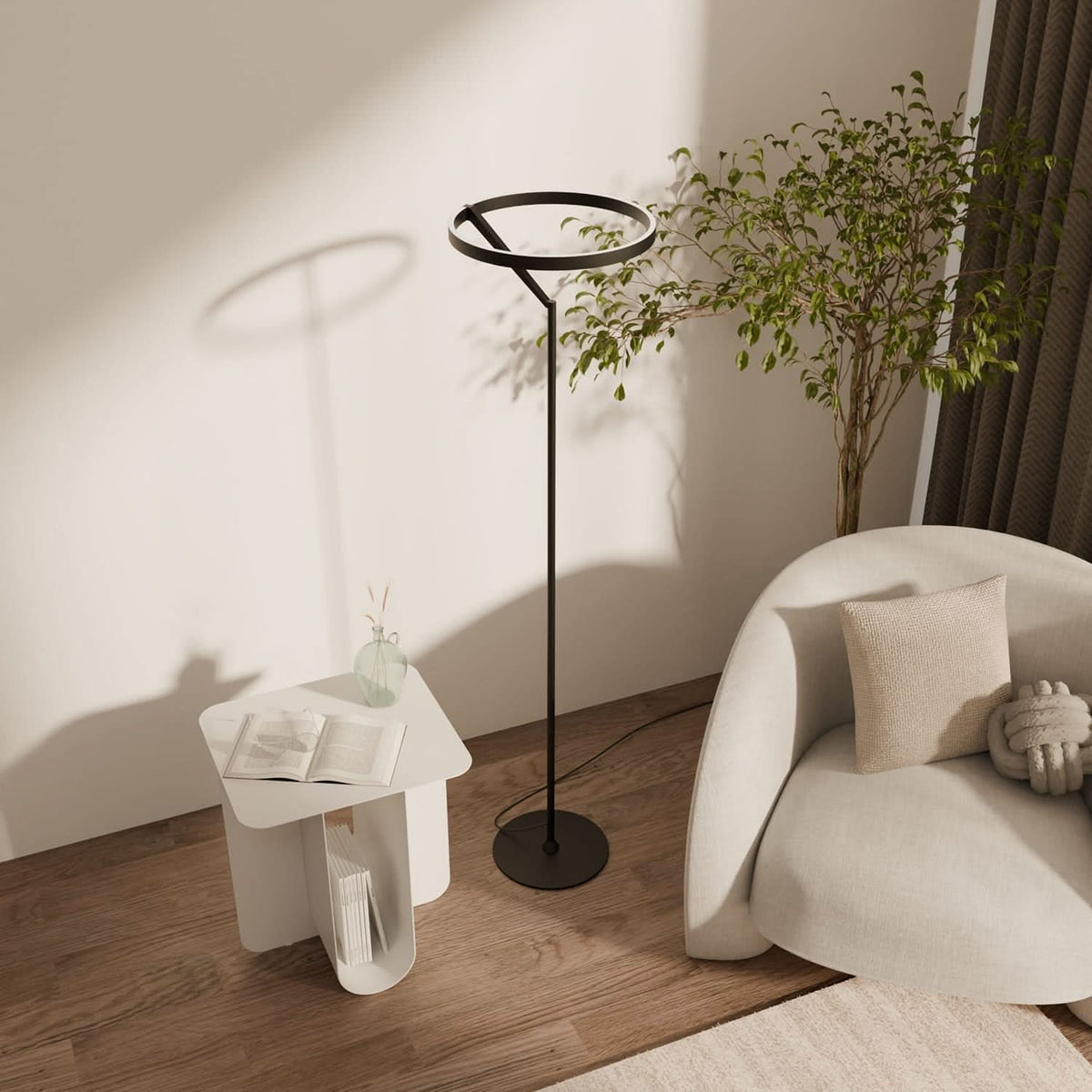 LED Floor Lamp Dimmable Warm-to-Cool Light Remote & App Control