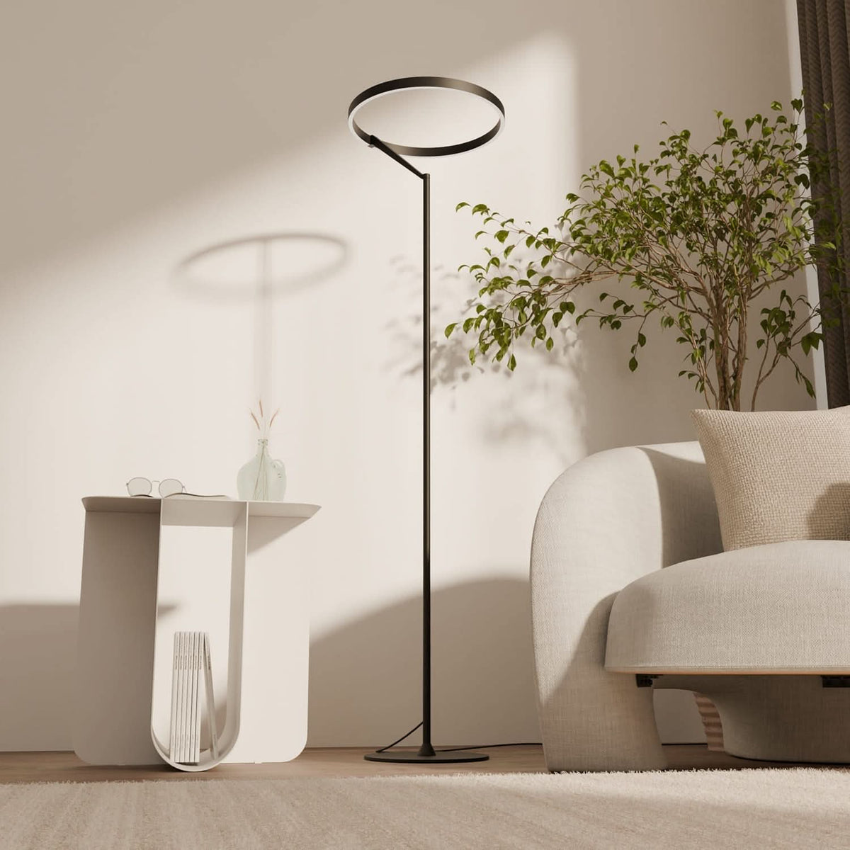 LED Floor Lamp Dimmable Warm-to-Cool Light Remote & App Control