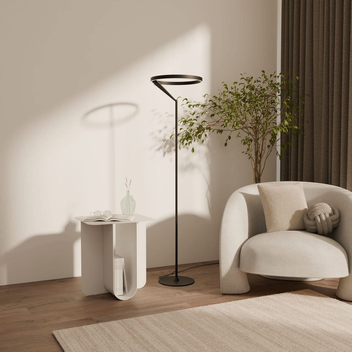 LED Floor Lamp Dimmable Warm-to-Cool Light Remote & App Control