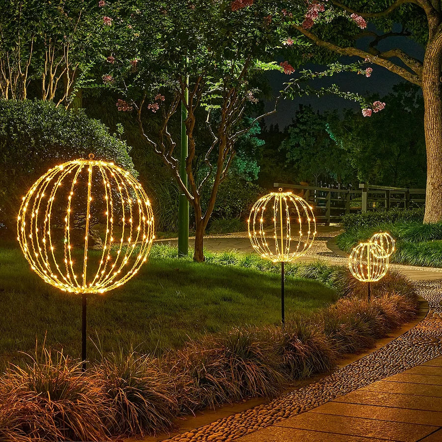 LED Light Sphere Cordless Foldable Weather-Resistant