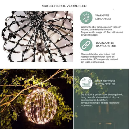 LED Light Sphere Cordless Foldable Weather-Resistant