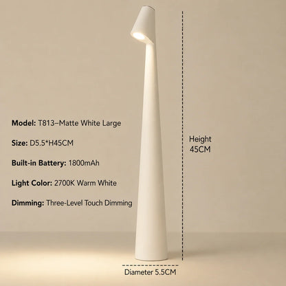 LED Table Lamp Cordless Rechargeable Touch Dimming Warm White Light