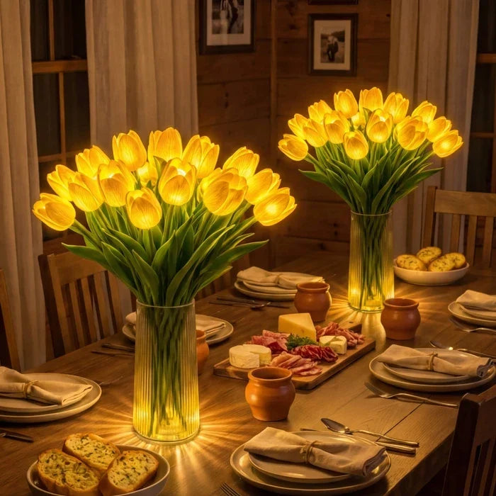 LED Tulip Bouquet Warm Glow Cordless Set of 10
