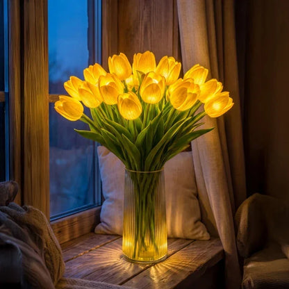 LED Tulip Bouquet Warm Glow Cordless Set of 10