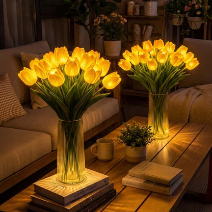 LED Tulip Bouquet Warm Glow Cordless Set of 10