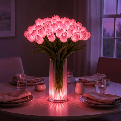 LED Tulip Bouquet Warm Glow Cordless Set of 10