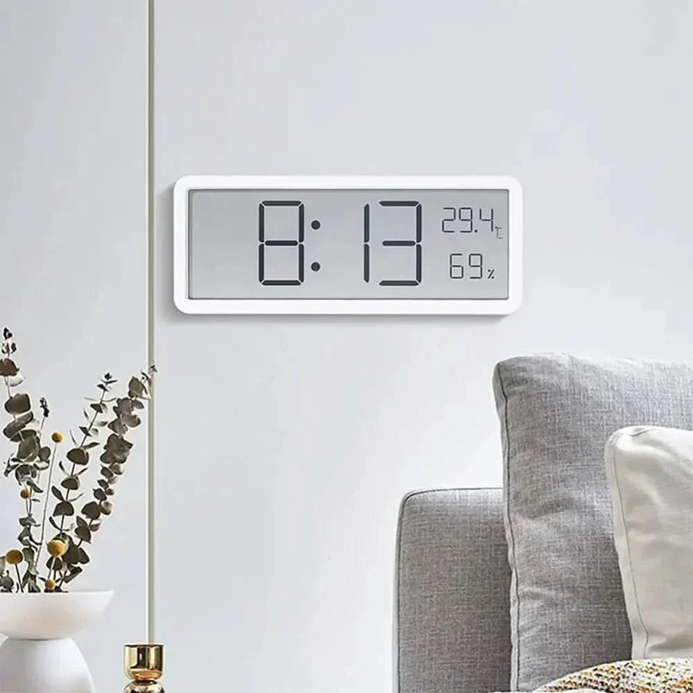 LED Wall Clock Large Digits Temperature & Humidity