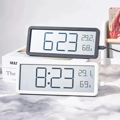LED Wall Clock Large Digits Temperature & Humidity