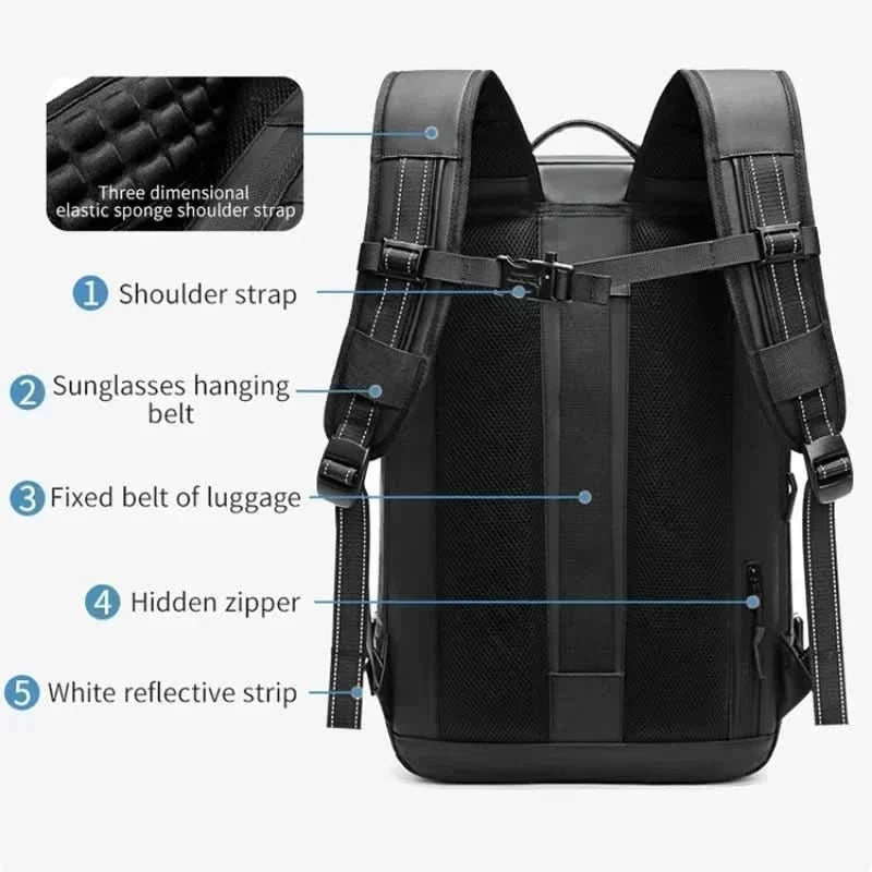 Laptop Backpack Vacuum Compressible & Expandable 17.3-Inch Padded Compartment
