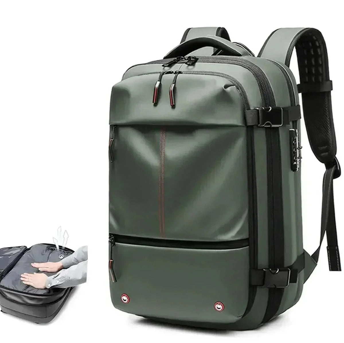 Laptop Backpack Vacuum Compressible & Expandable 17.3-Inch Padded Compartment